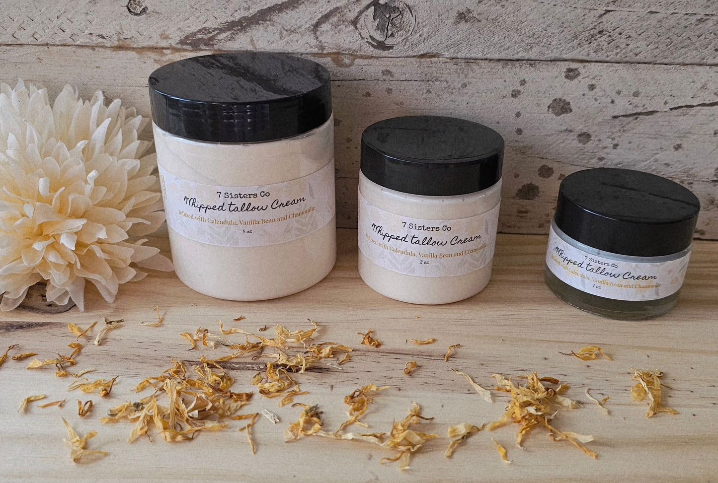 Calendula + Chamomile + Vanilla infused Whipped Tallow Cream