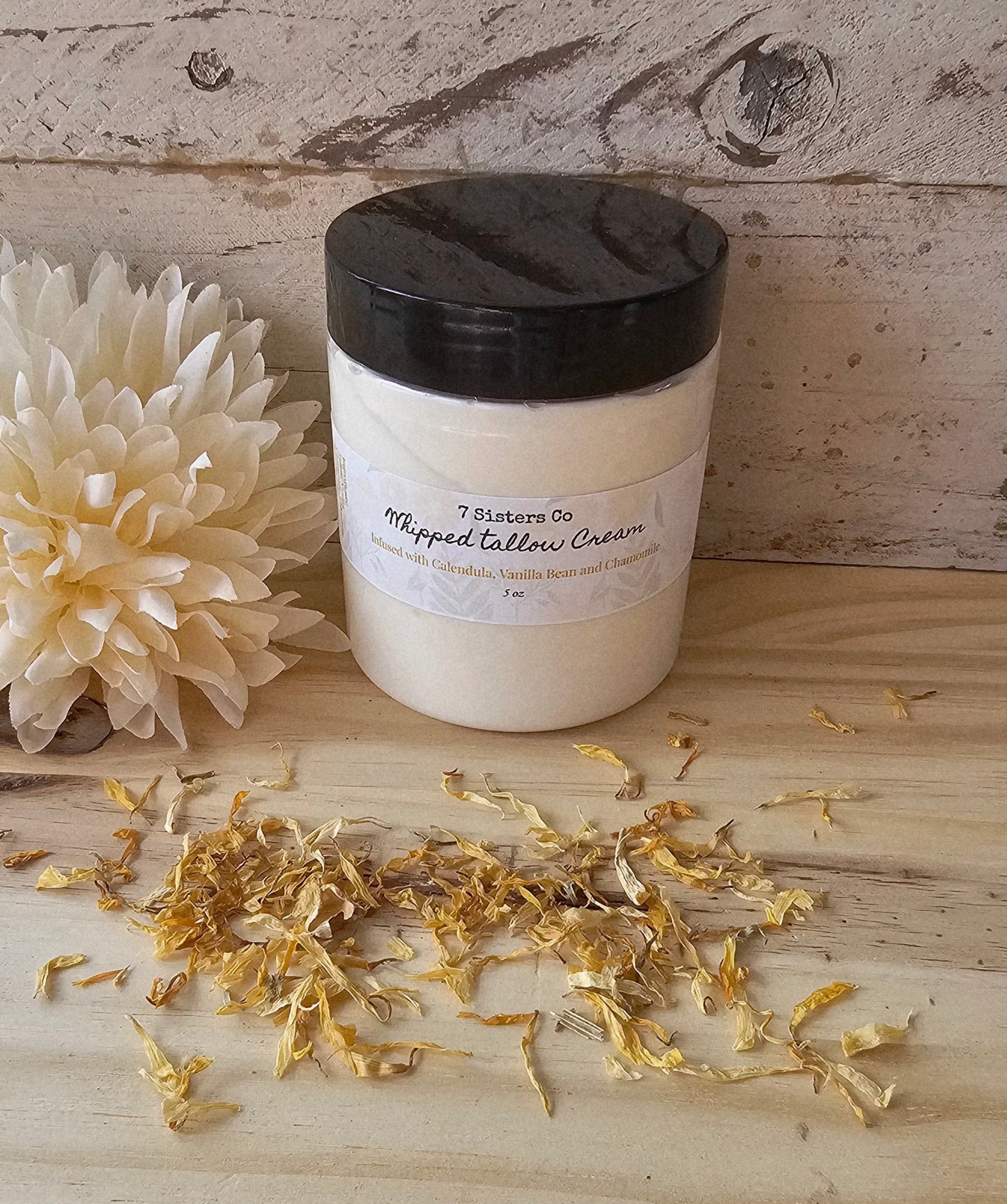 Calendula + Chamomile + Vanilla infused Whipped Tallow Cream