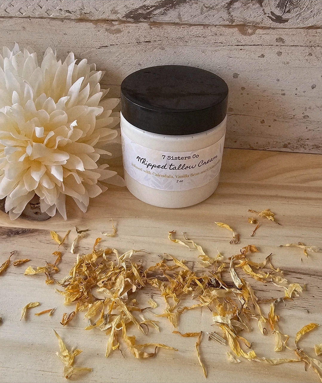Calendula + Chamomile + Vanilla infused Whipped Tallow Cream