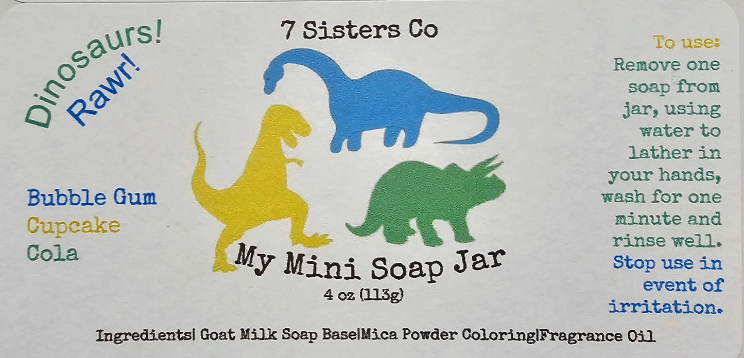 My Mini Soap Jar 4 oz- Dinosaurs