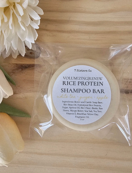 Rice Protein Shampoo Bar | White Tea, Ginger and Apple