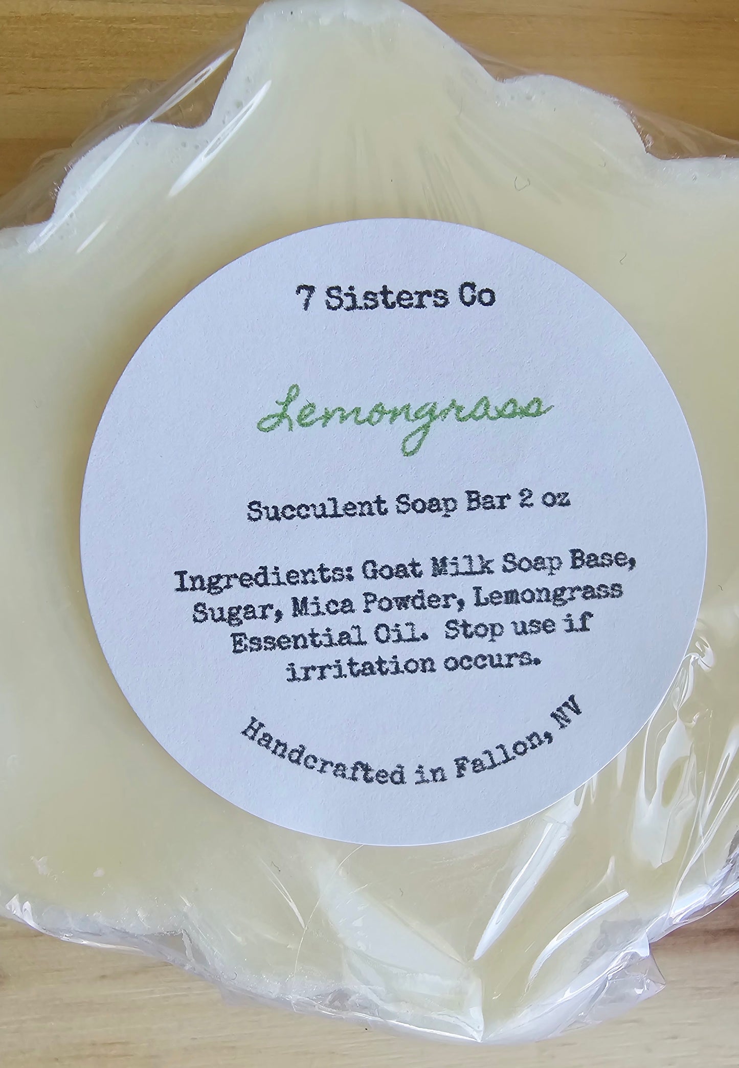 Lemongrass Succulent Bar Soap 2 oz.