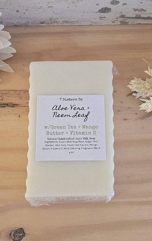 Aloe + Neem Body Bar
w/ Green Tea & Mango Butter