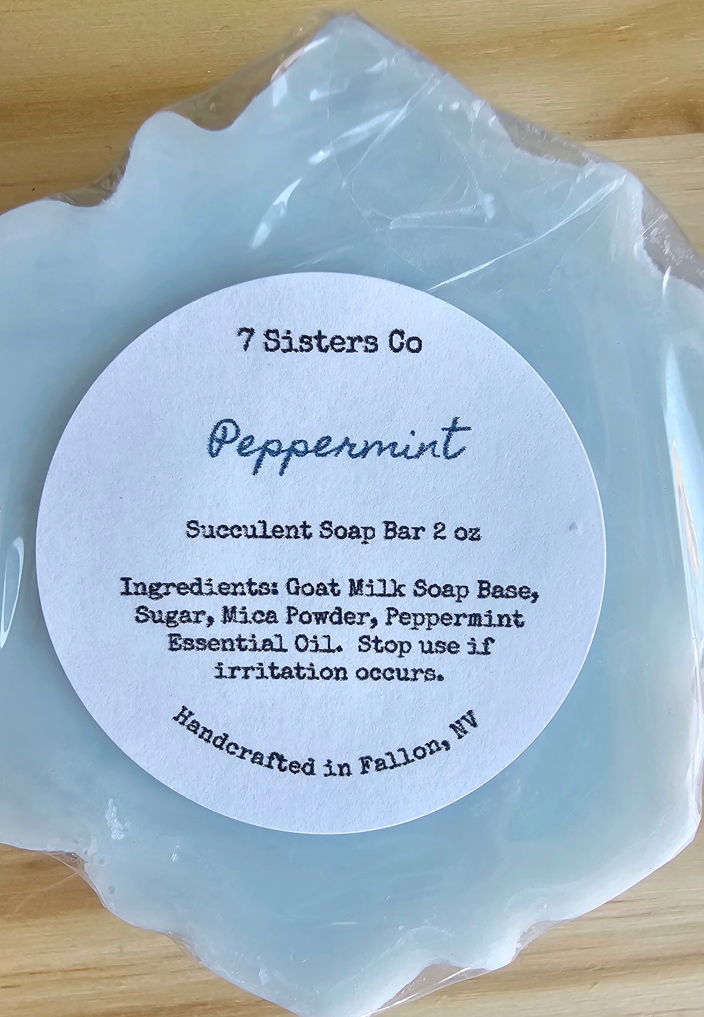 Peppermint Succulent Bar Soap 2 oz.